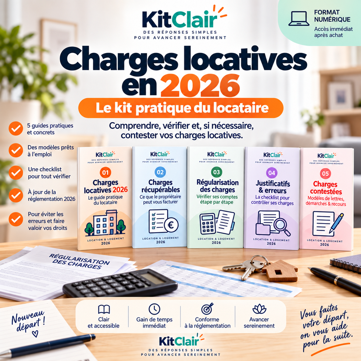Charges locatives en 2026 : le kit pratique du locataire