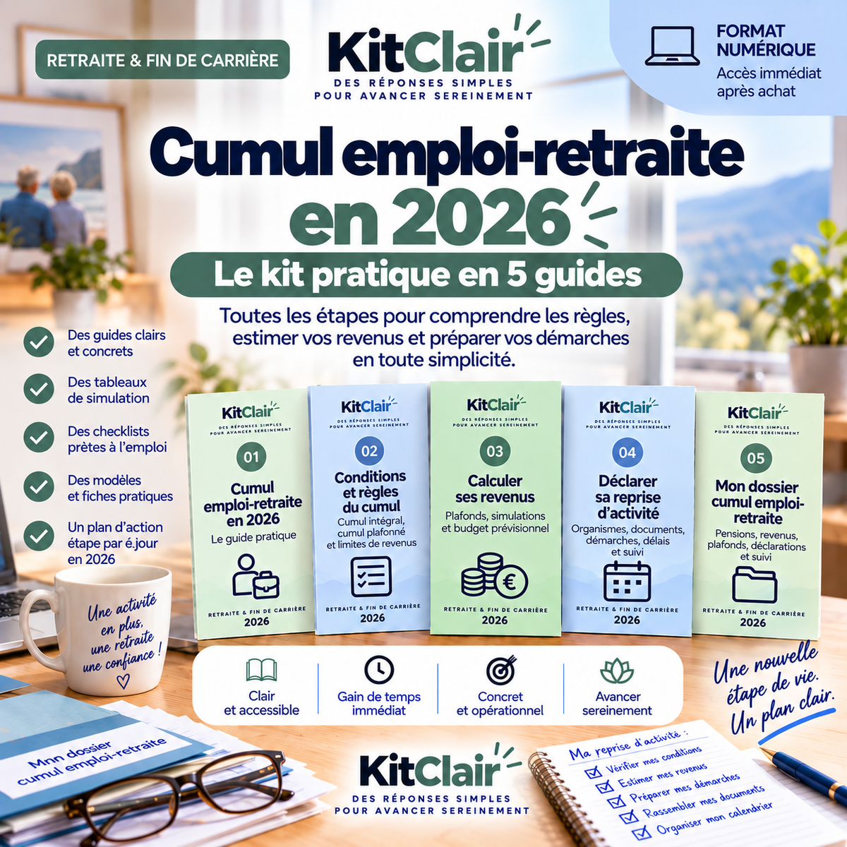 Cumul emploi-retraite en 2026 : reprendre une activité, revenus & règles — Le kit pratique