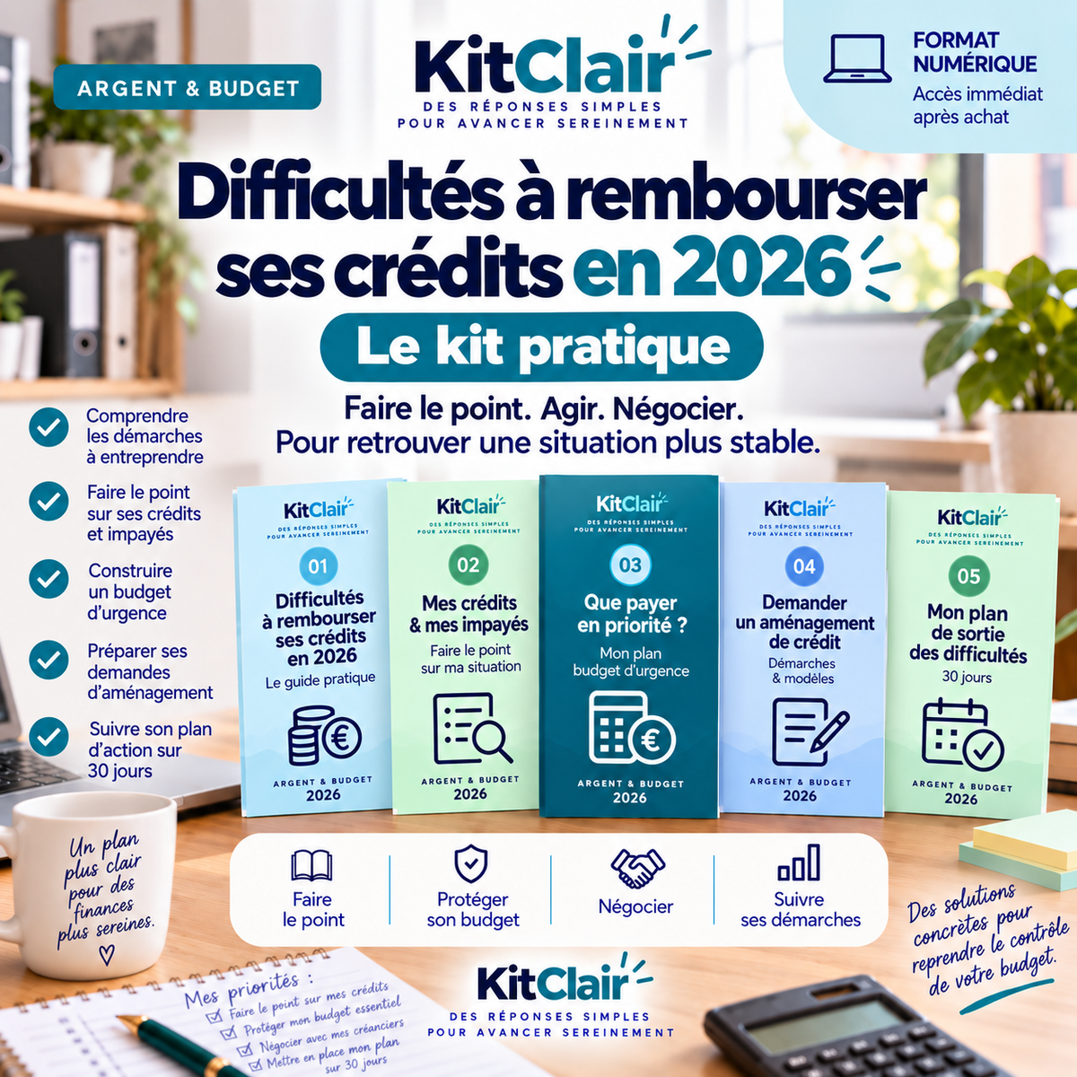 Difficultés à rembourser ses crédits en 2026 — le kit pratique
