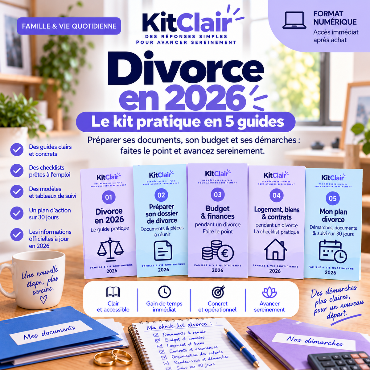 Divorce : préparer ses documents, son budget & ses démarches en 2026 — le kit pratique