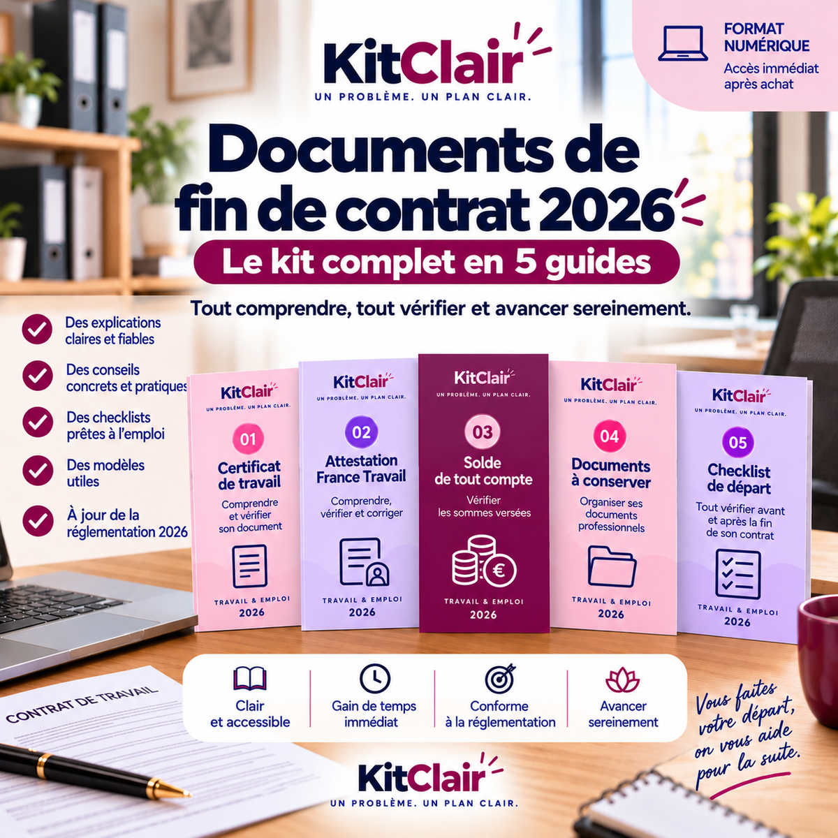 Documents de fin de contrat 2026 : Le kit complet en 5 guides