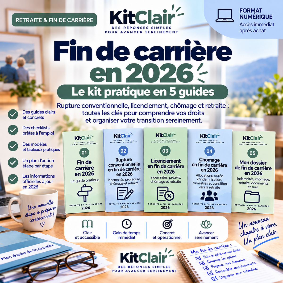 Fin de carrière en 2026 : rupture conventionnelle, licenciement, chômage & retraite — Le kit pratique