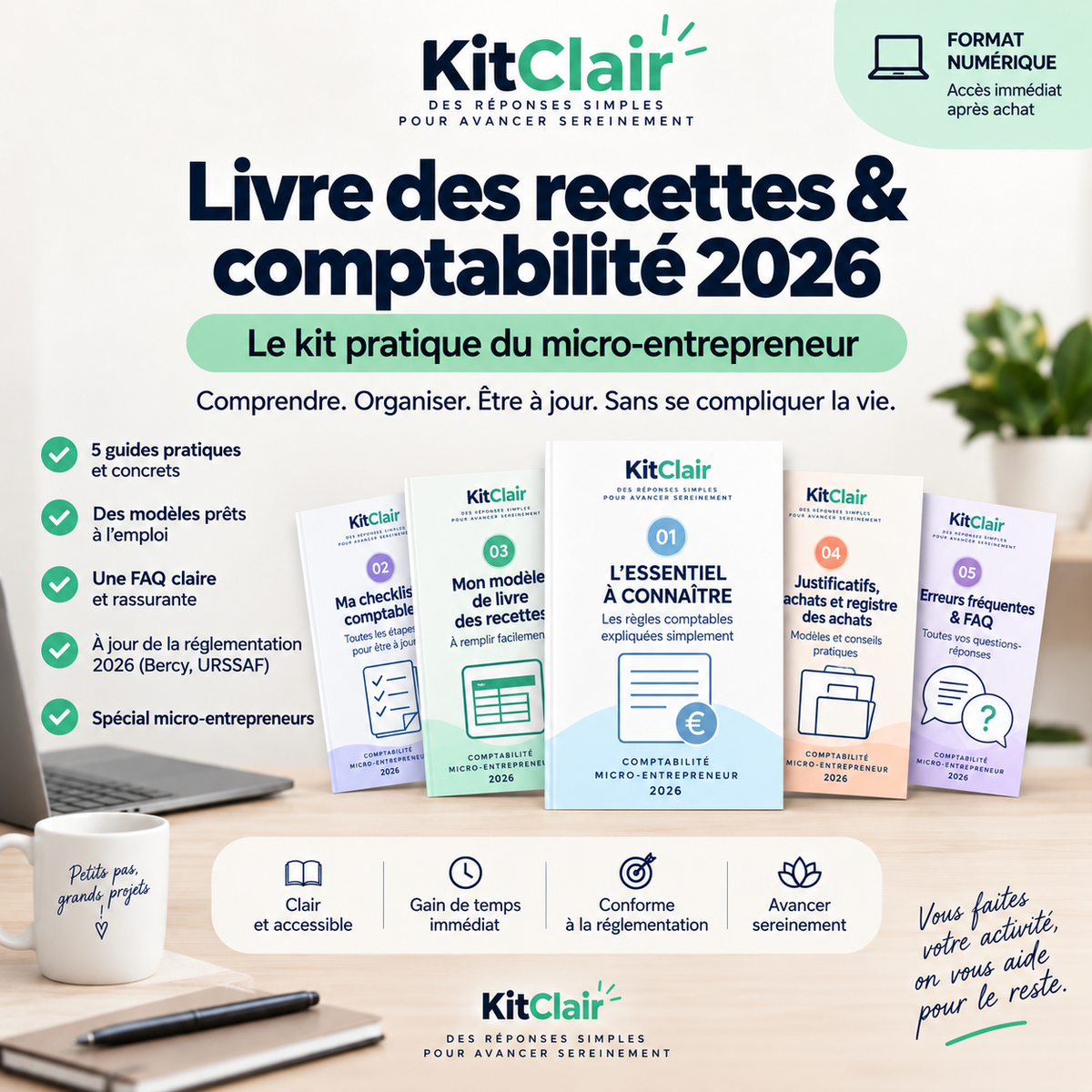 Livre des recettes & comptabilité 2026 : le kit pratique du micro-entrepreneur