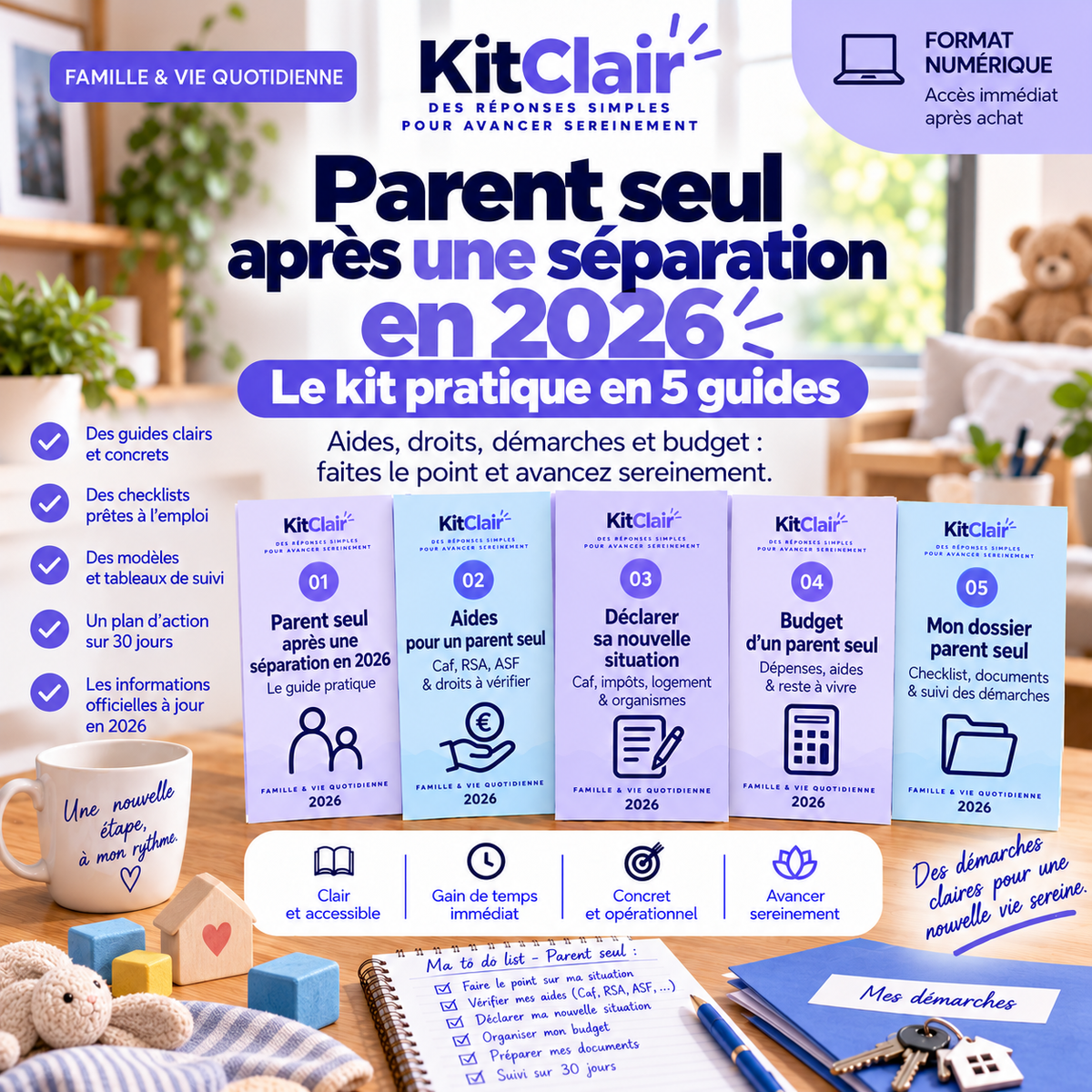 Parent seul après une séparation : aides, droits & démarches en 2026 — le kit pratique