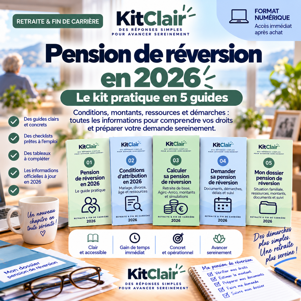 Pension de réversion en 2026 : conditions, montants, ressources & démarches — Le kit pratique