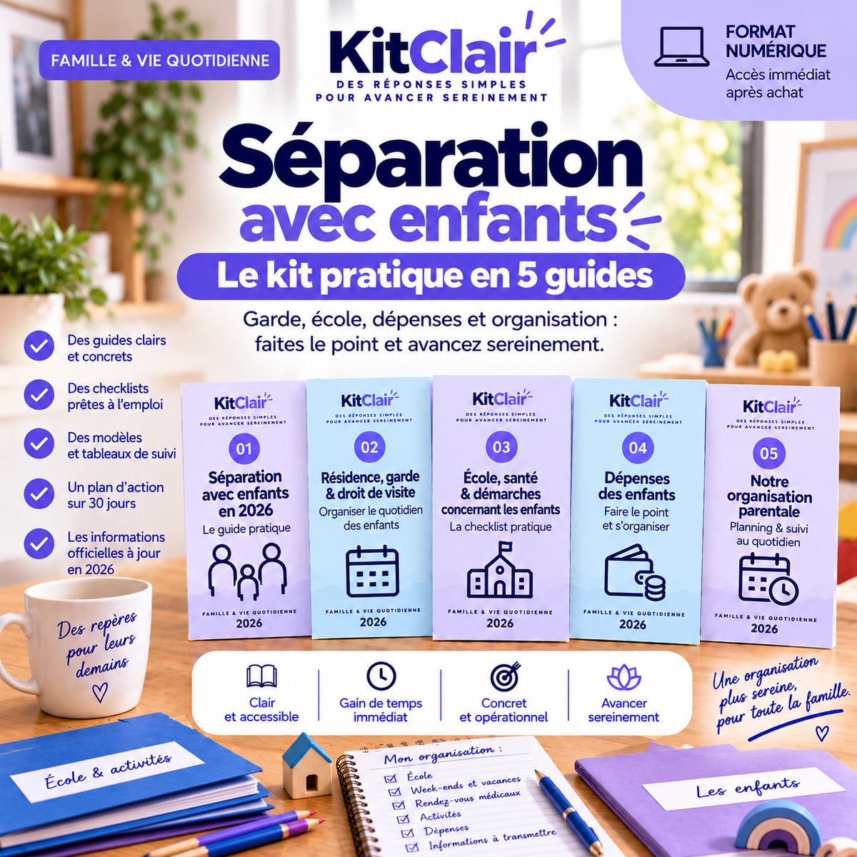 Séparation avec enfants  garde, école, dépenses & organisation en 2026 — le kit pratique