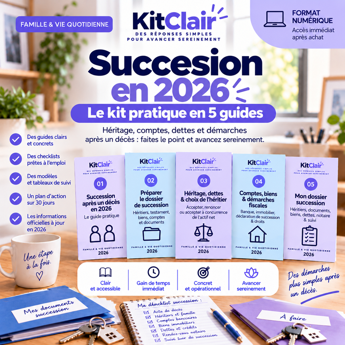 Succession : héritage, comptes, dettes & démarches après un décès en 2026 — le kit pratique