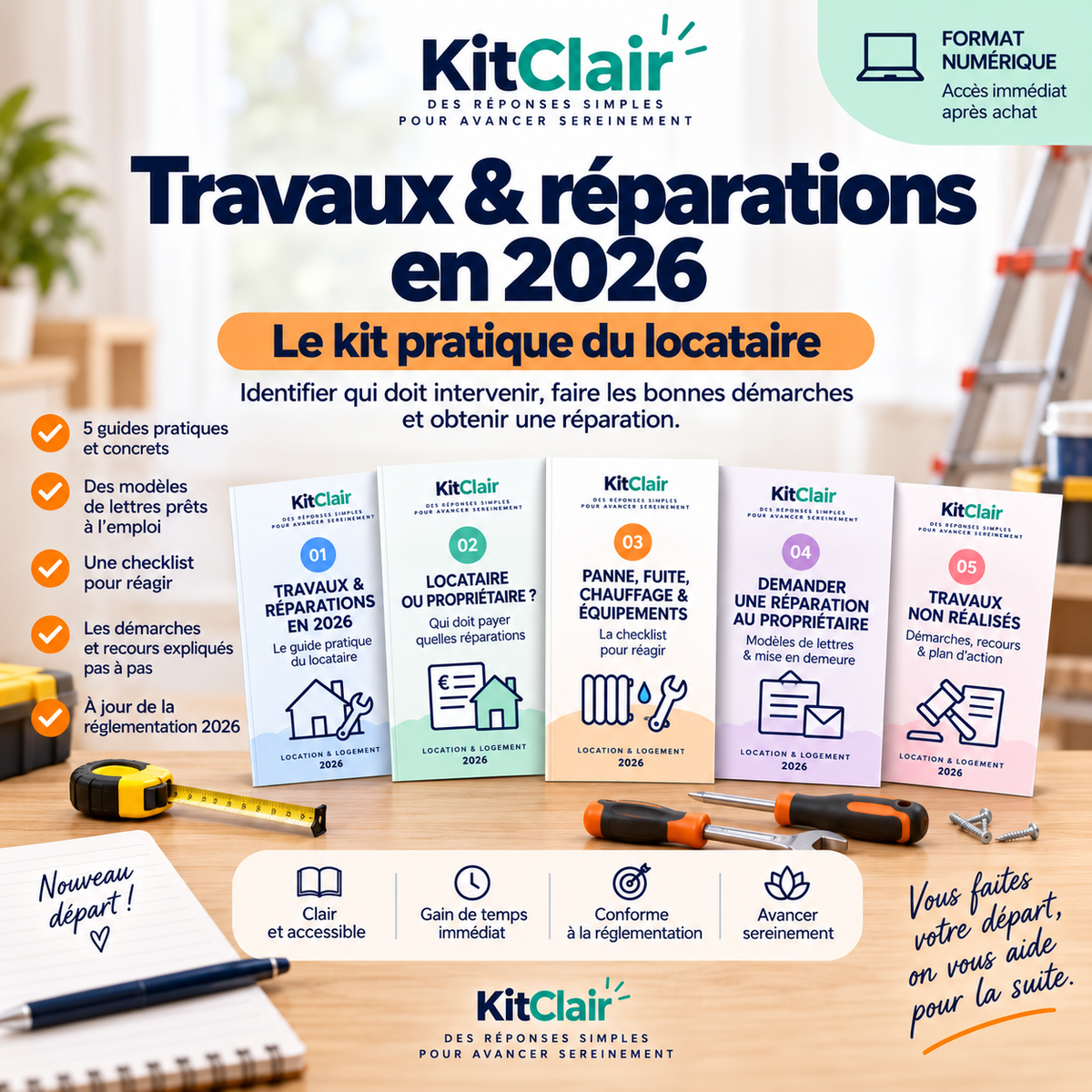 Travaux & réparations en 2026 : le kit pratique du locataire
